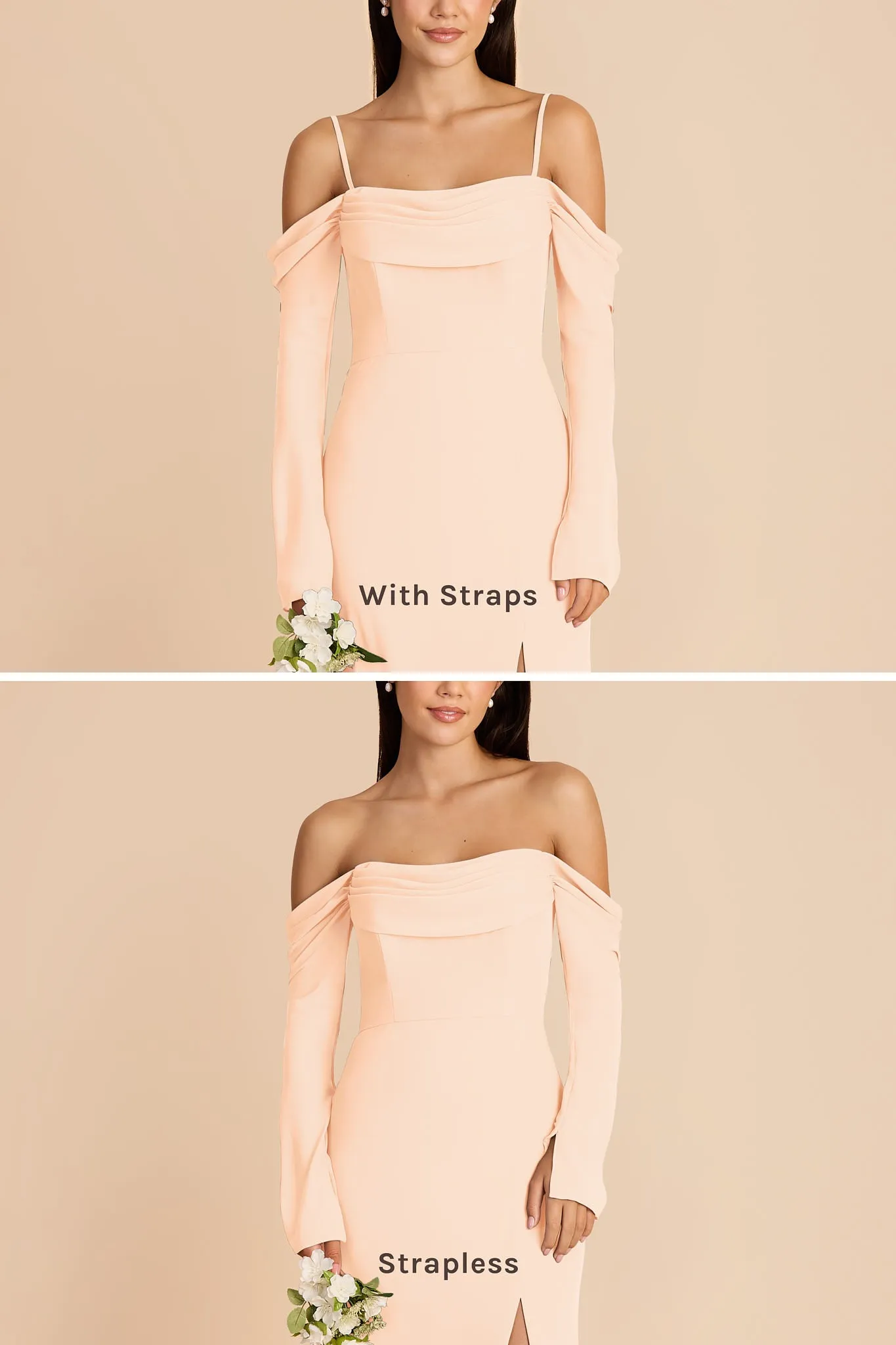 Maya Chiffon Dress - Peach Cream sold by Birdy Grey product image thumbnail 3
