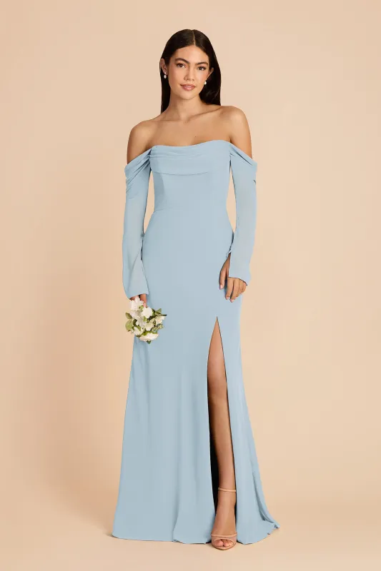 Maya Chiffon Dress - Sky Blue made by Birdy Grey