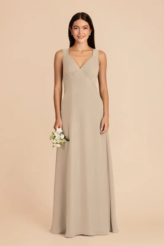 Veronica Chiffon Dress - Almond made by Birdy Grey