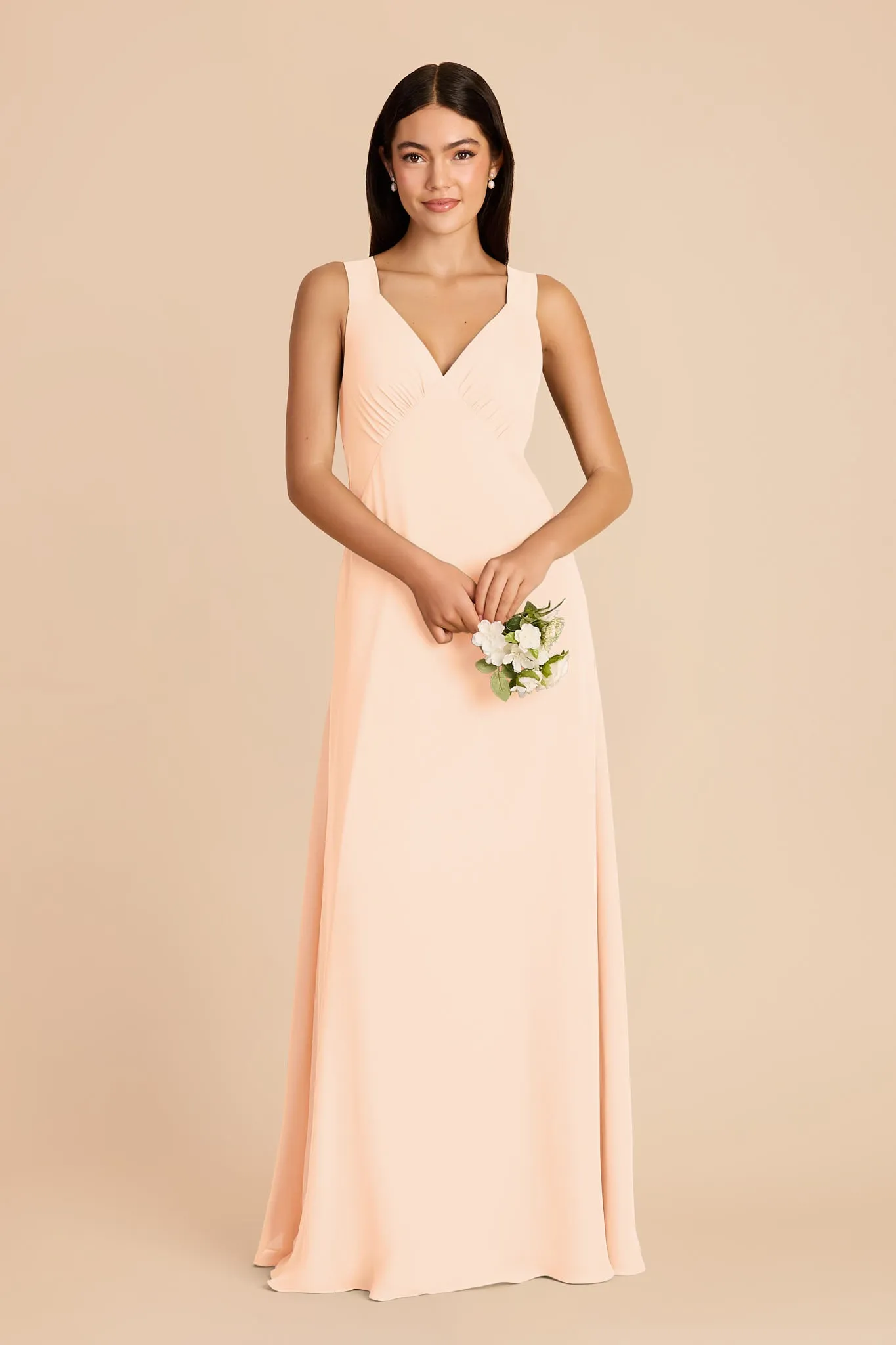 Veronica Chiffon Dress - Peach Cream sold by Birdy Grey product image thumbnail 3