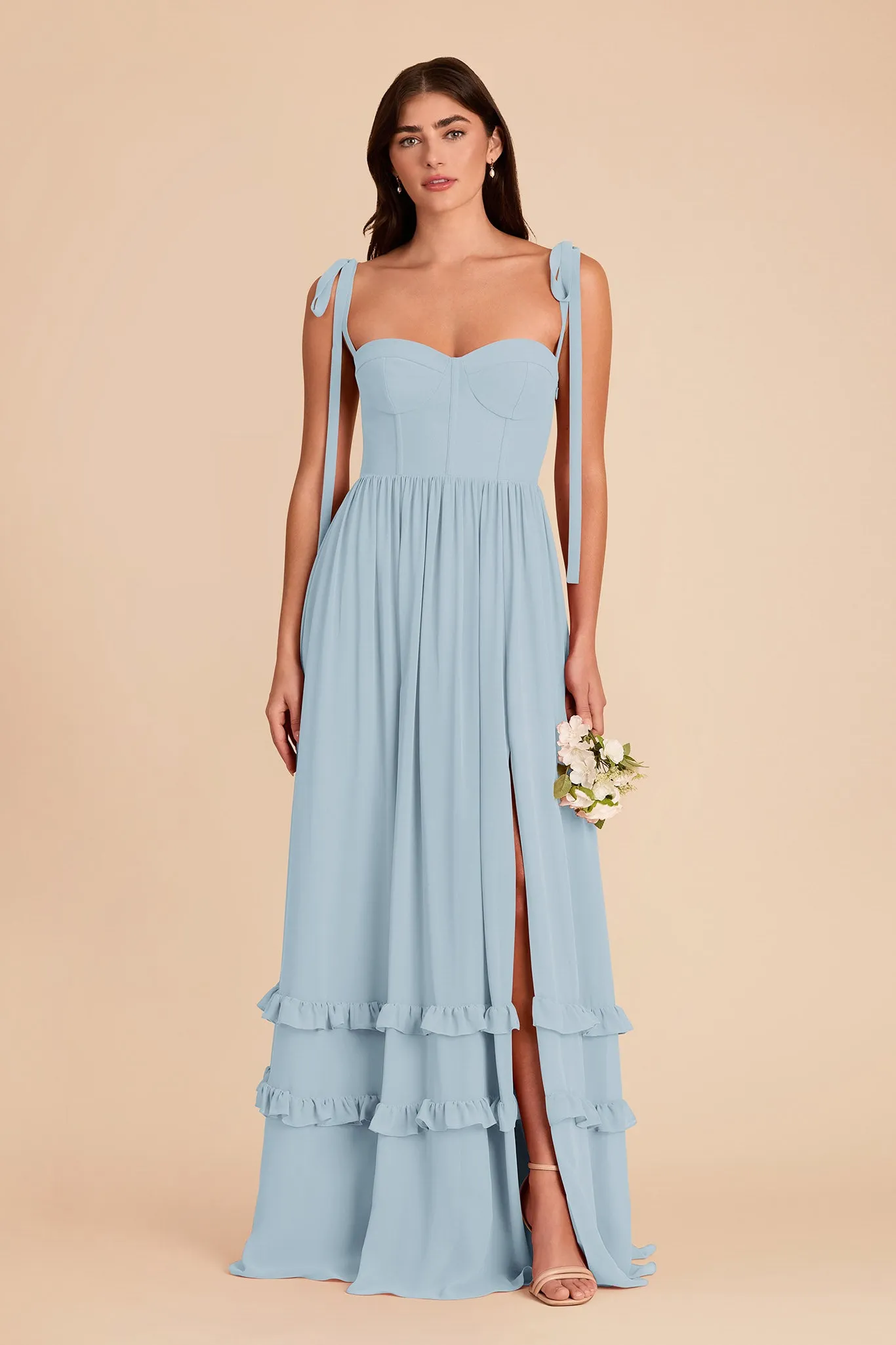 Evelyn Chiffon Dress - Sky Blue sold by Birdy Grey