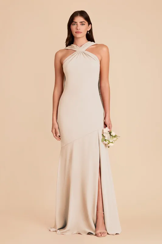 Eileen Chiffon Dress - Champagne made by Birdy Grey