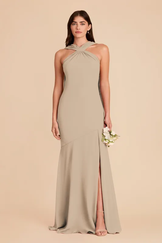 Eileen Chiffon Dress - Almond made by Birdy Grey