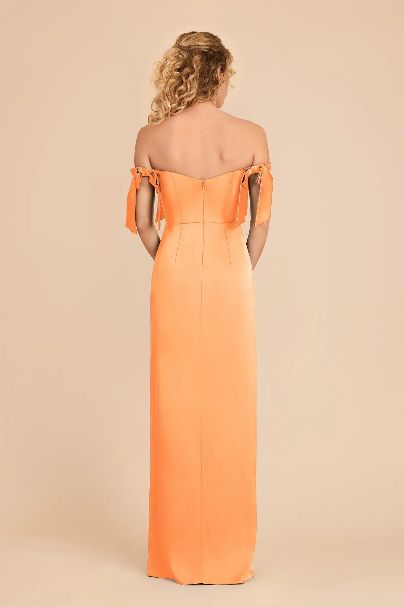 Sharon Matte Satin Dress - Apricot sold by Birdy Grey product image thumbnail 5