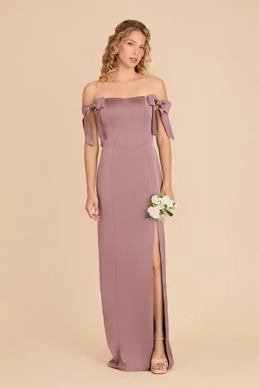 Sharon Matte Satin Dress - Dark Mauve made by Birdy Grey