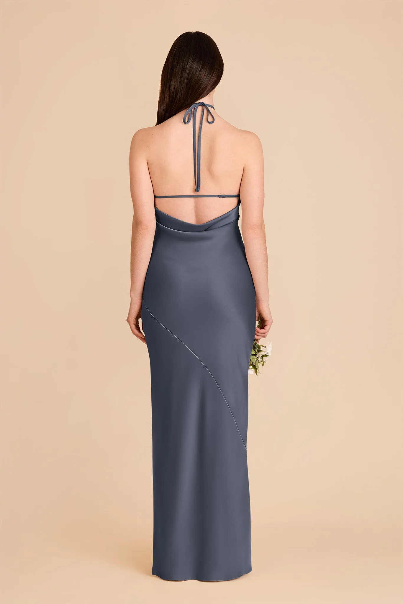 Ariel Matte Satin Dress - Dusk Blue sold by Birdy Grey product image thumbnail 5