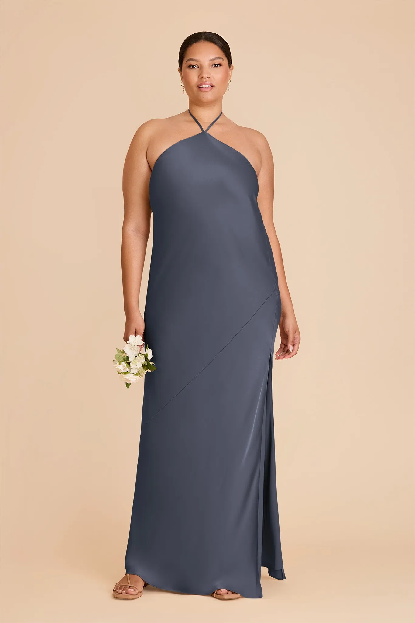 Ariel Matte Satin Dress - Dusk Blue sold by Birdy Grey product image thumbnail 2
