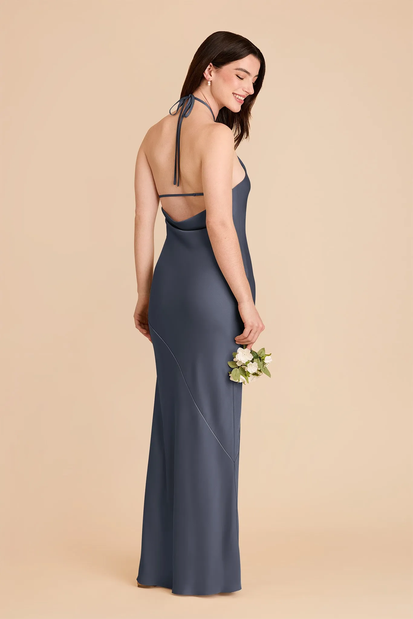 Ariel Matte Satin Dress - Dusk Blue sold by Birdy Grey product image thumbnail 4