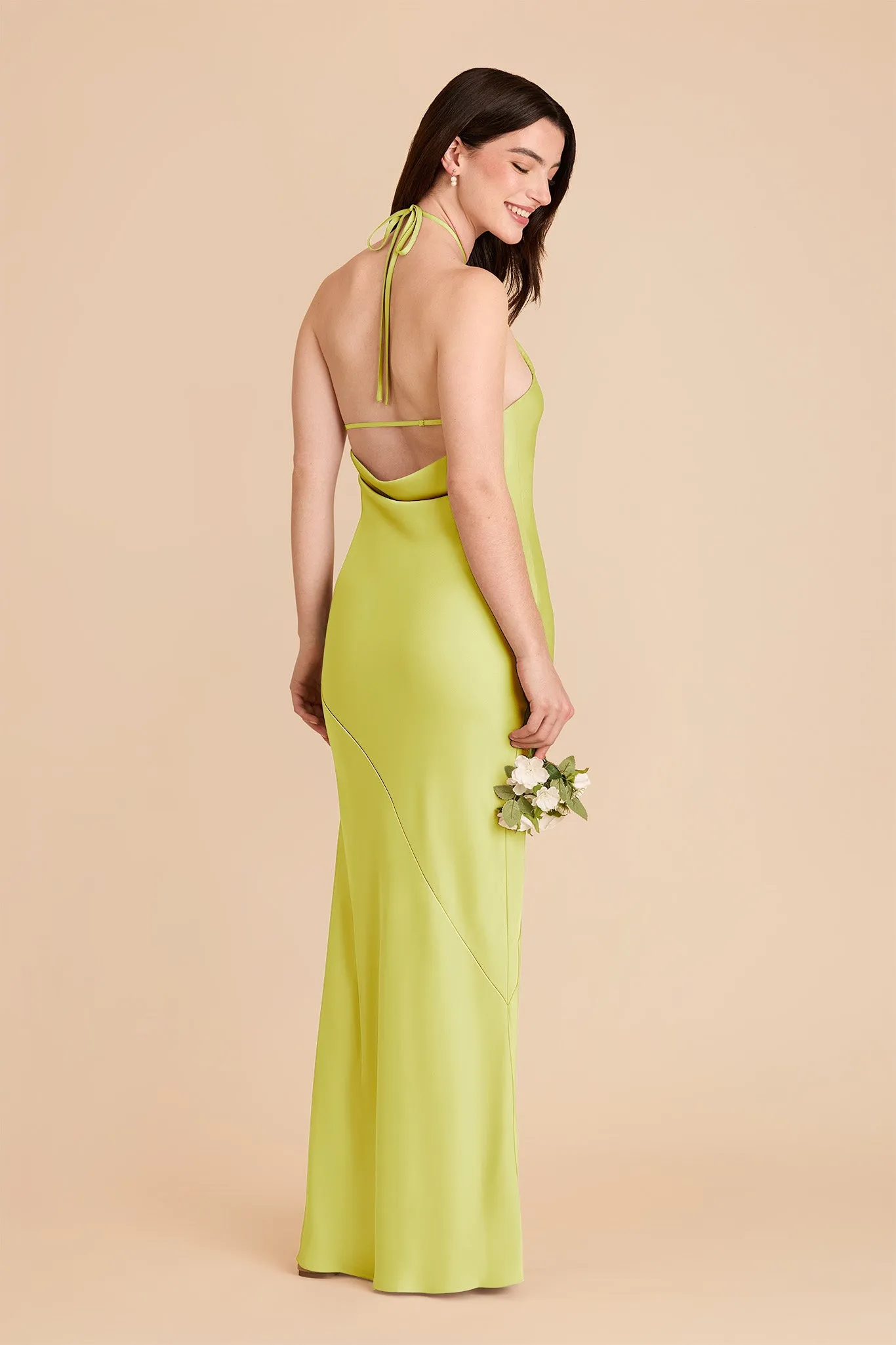 Ariel Matte Satin Dress - Chartreuse sold by Birdy Grey product image thumbnail 4