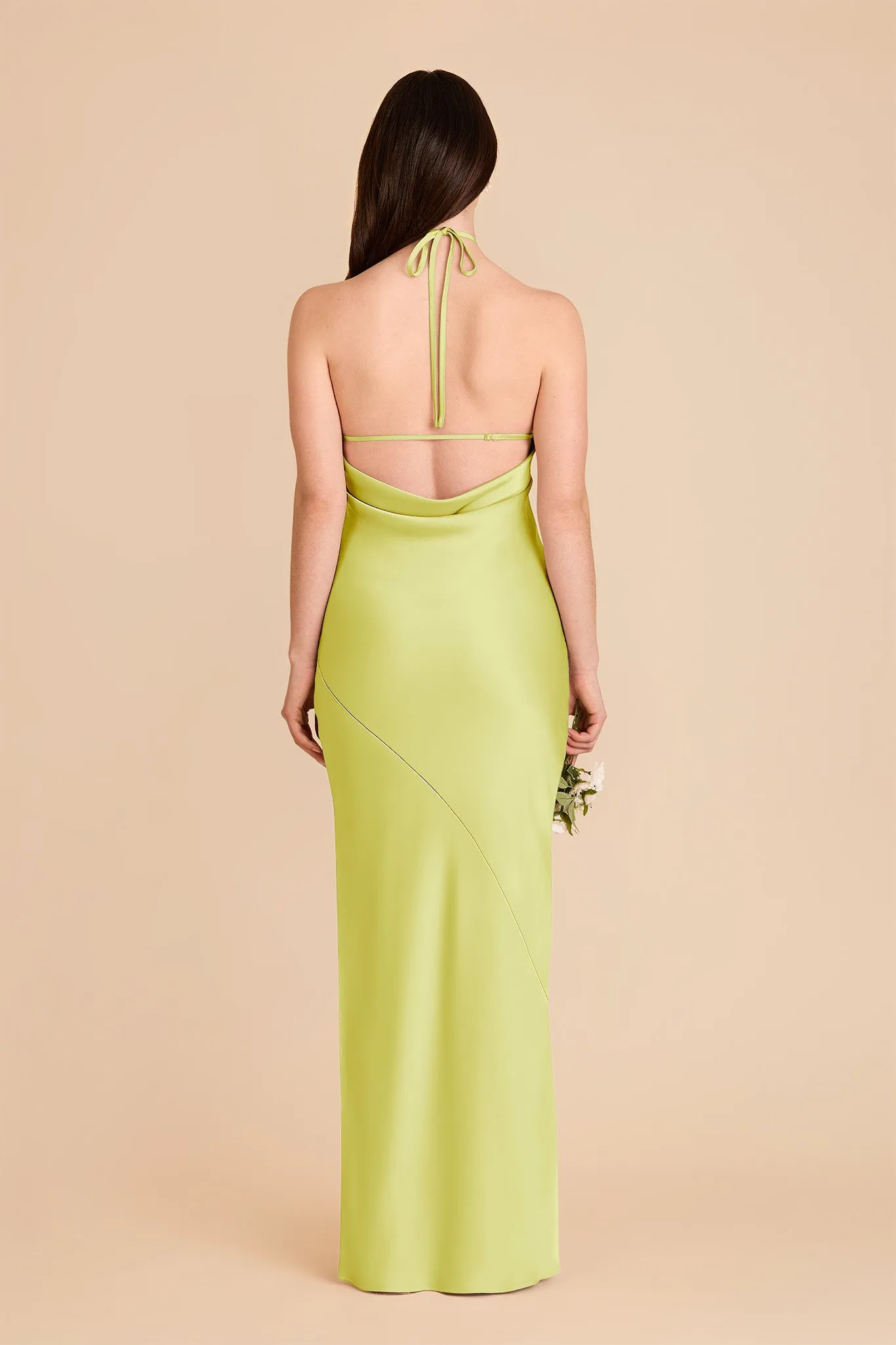 Ariel Matte Satin Dress - Chartreuse sold by Birdy Grey product image thumbnail 5