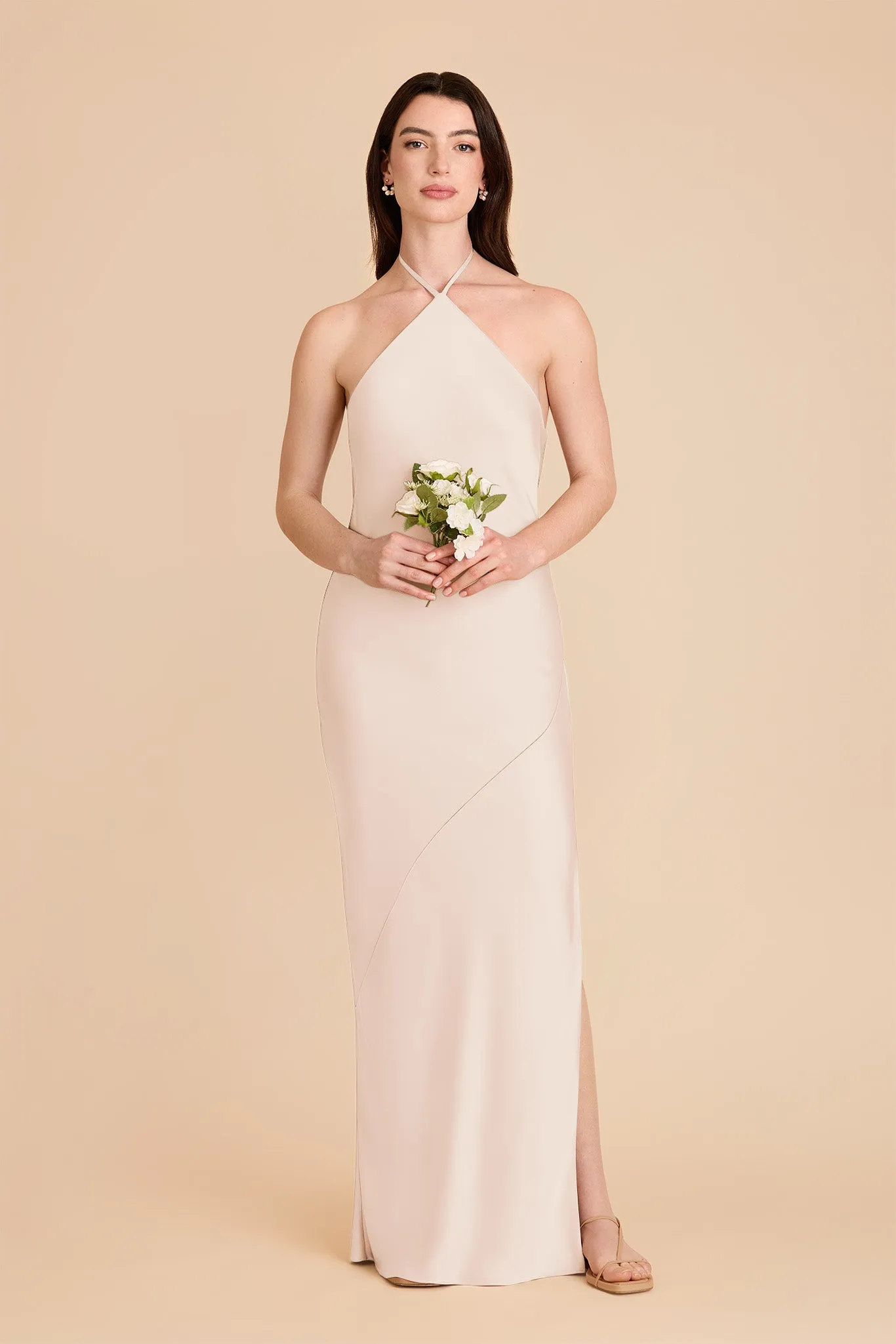 Ariel Matte Satin Dress - Champagne sold by Birdy Grey product image thumbnail 3