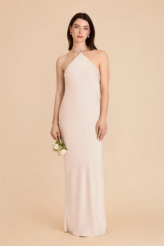 Ariel Matte Satin Dress - Champagne made by Birdy Grey