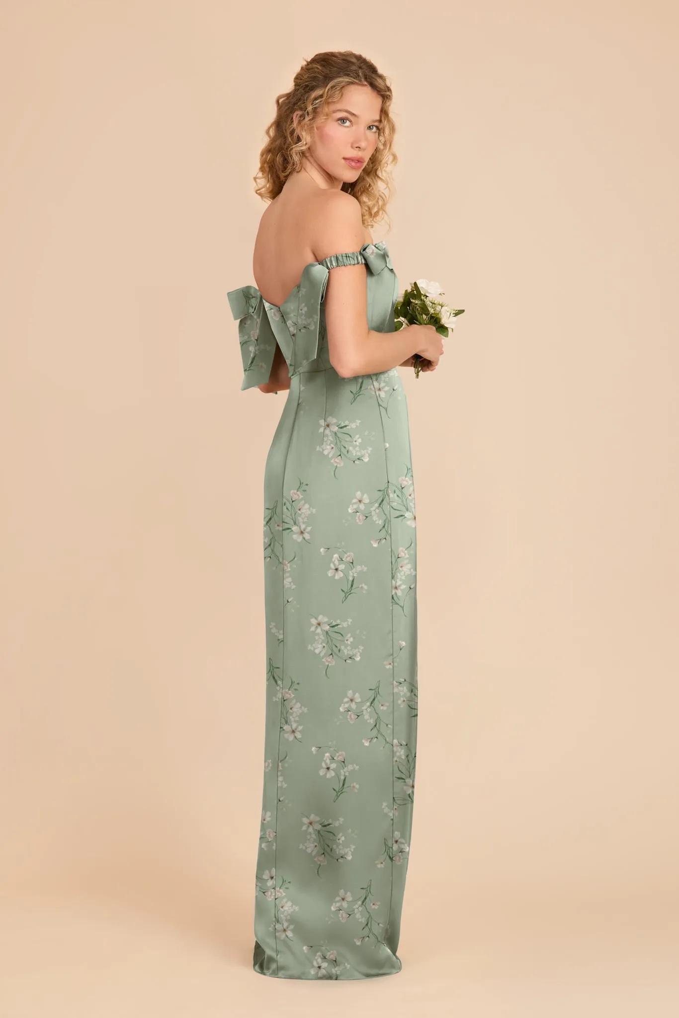 Sharon Matte Satin Dress - Sage Le Fleur sold by Birdy Grey product image thumbnail 2