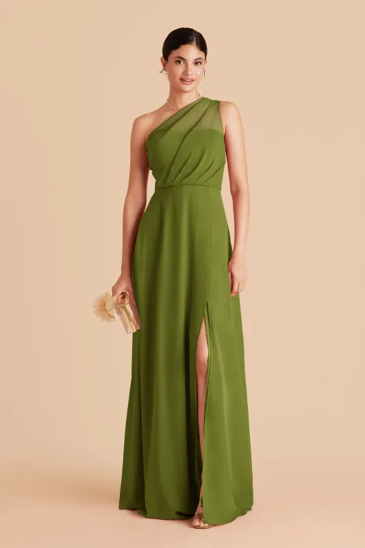 Kira Chiffon Dress With Slit - Cactus made by Birdy Grey