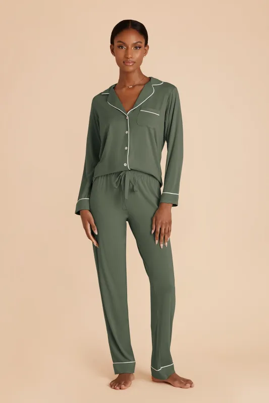 Jenna Bamboo Pajama Set - Olive made by Birdy Grey