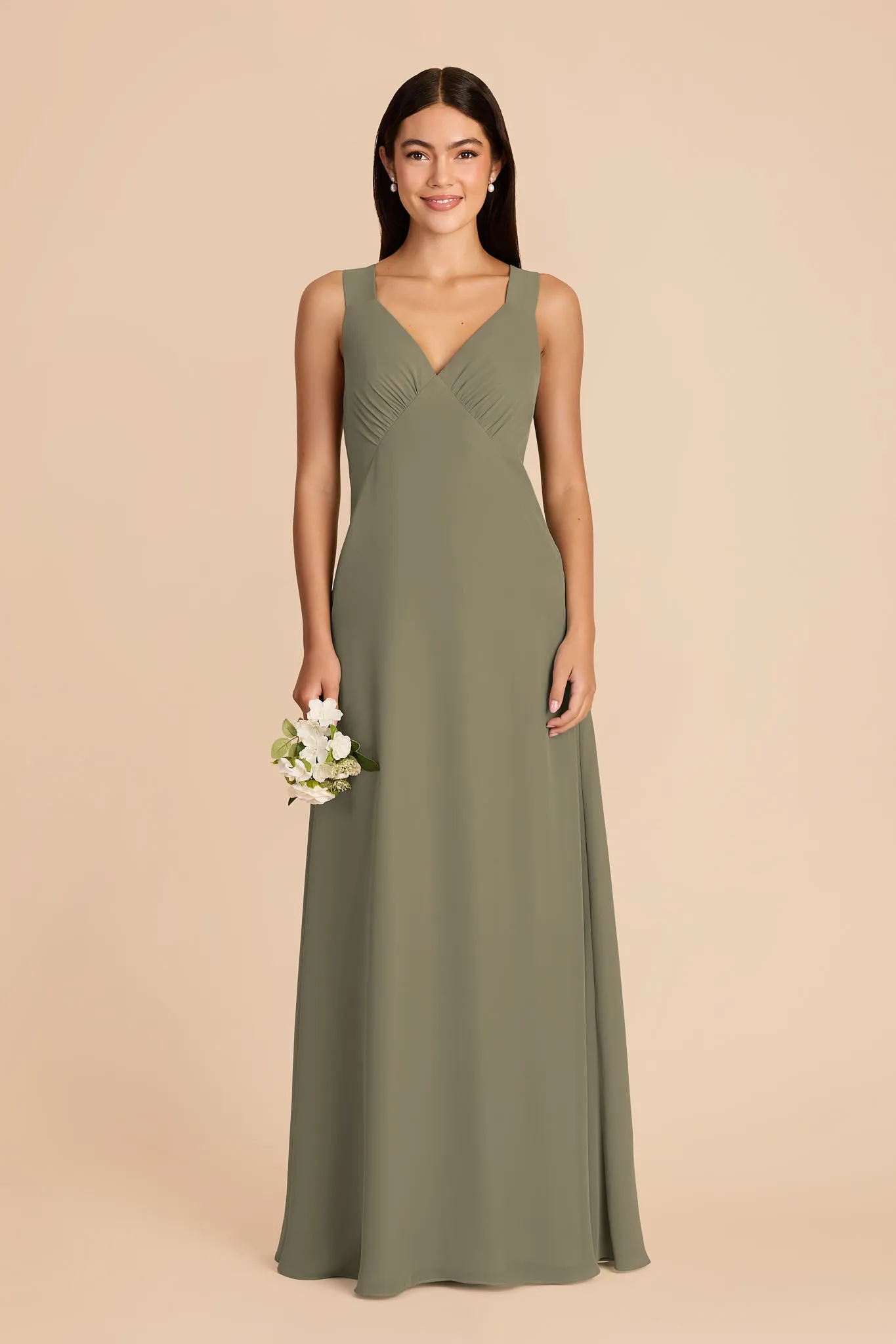 Veronica Chiffon Dress - Moss Green sold by Birdy Grey