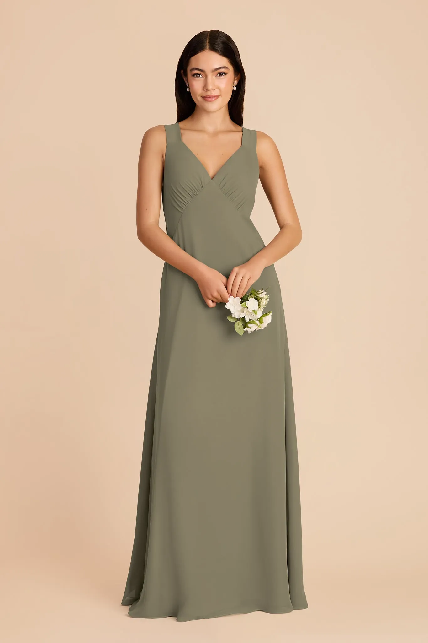 Veronica Chiffon Dress - Moss Green sold by Birdy Grey product image thumbnail 3