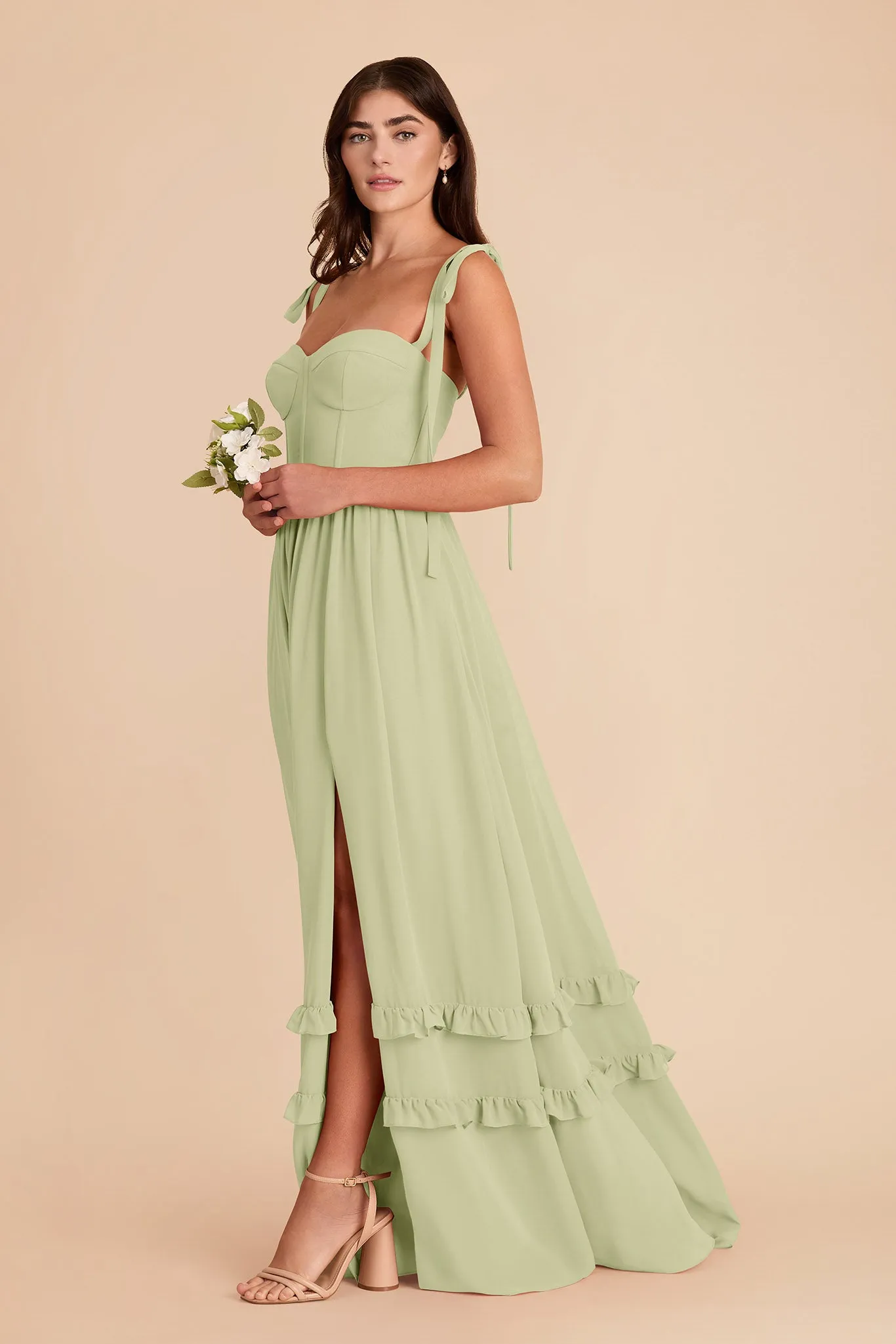 Evelyn Chiffon Dress - Pale Pistachio sold by Birdy Grey product image thumbnail 5