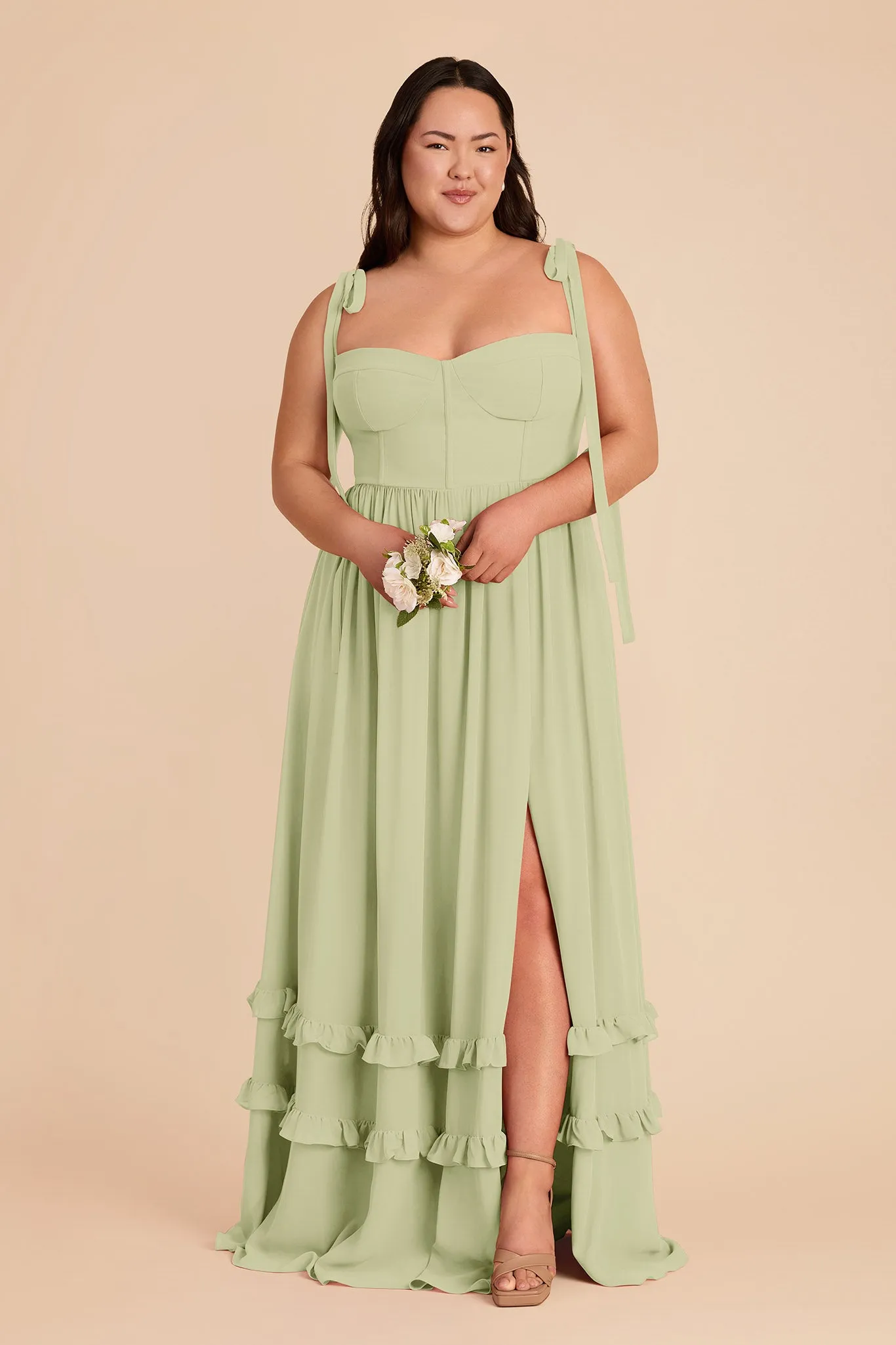 Evelyn Chiffon Dress - Pale Pistachio sold by Birdy Grey product image thumbnail 2