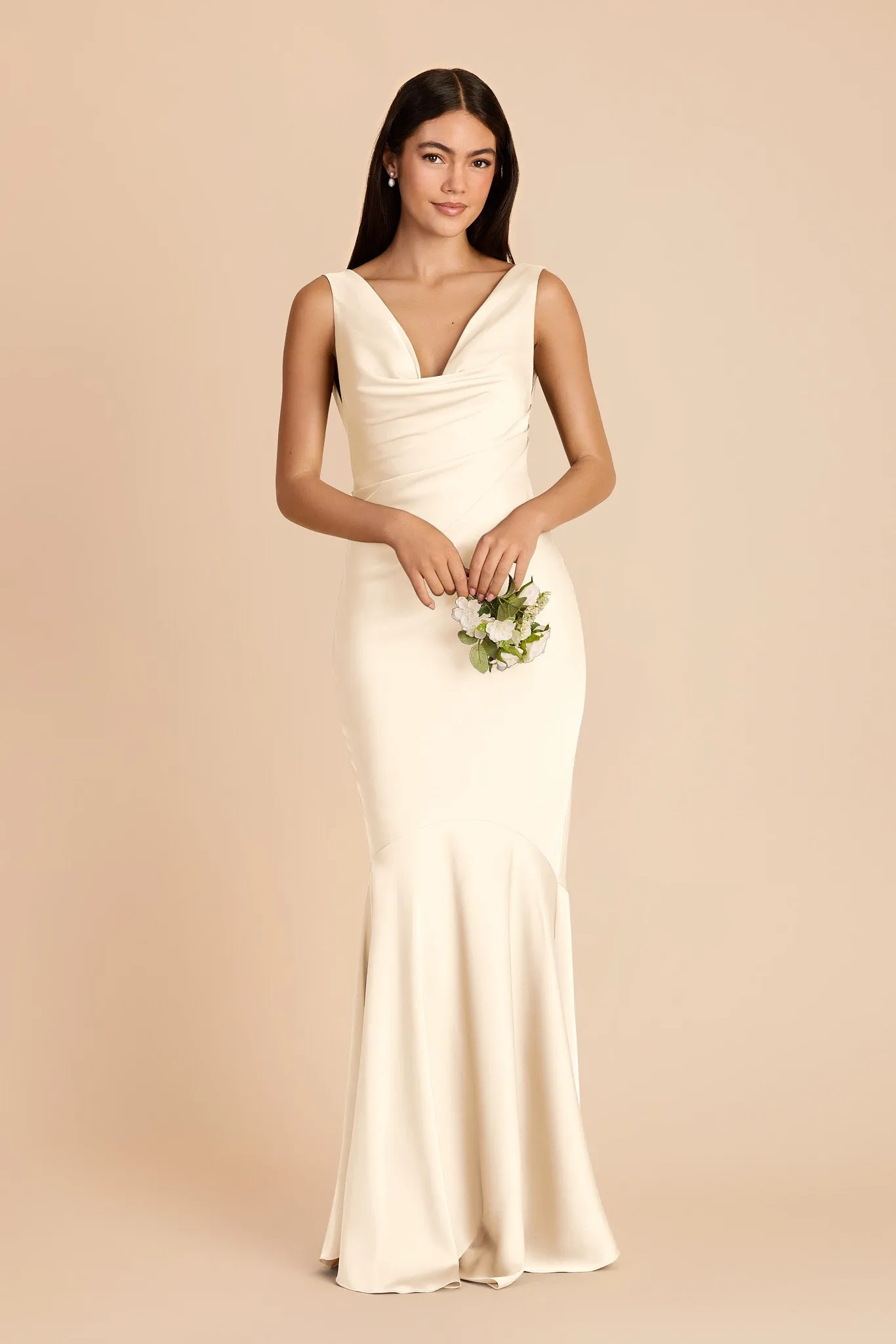 Alexis Matte Satin Dress - Ivory Cream sold by Birdy Grey product image thumbnail 3