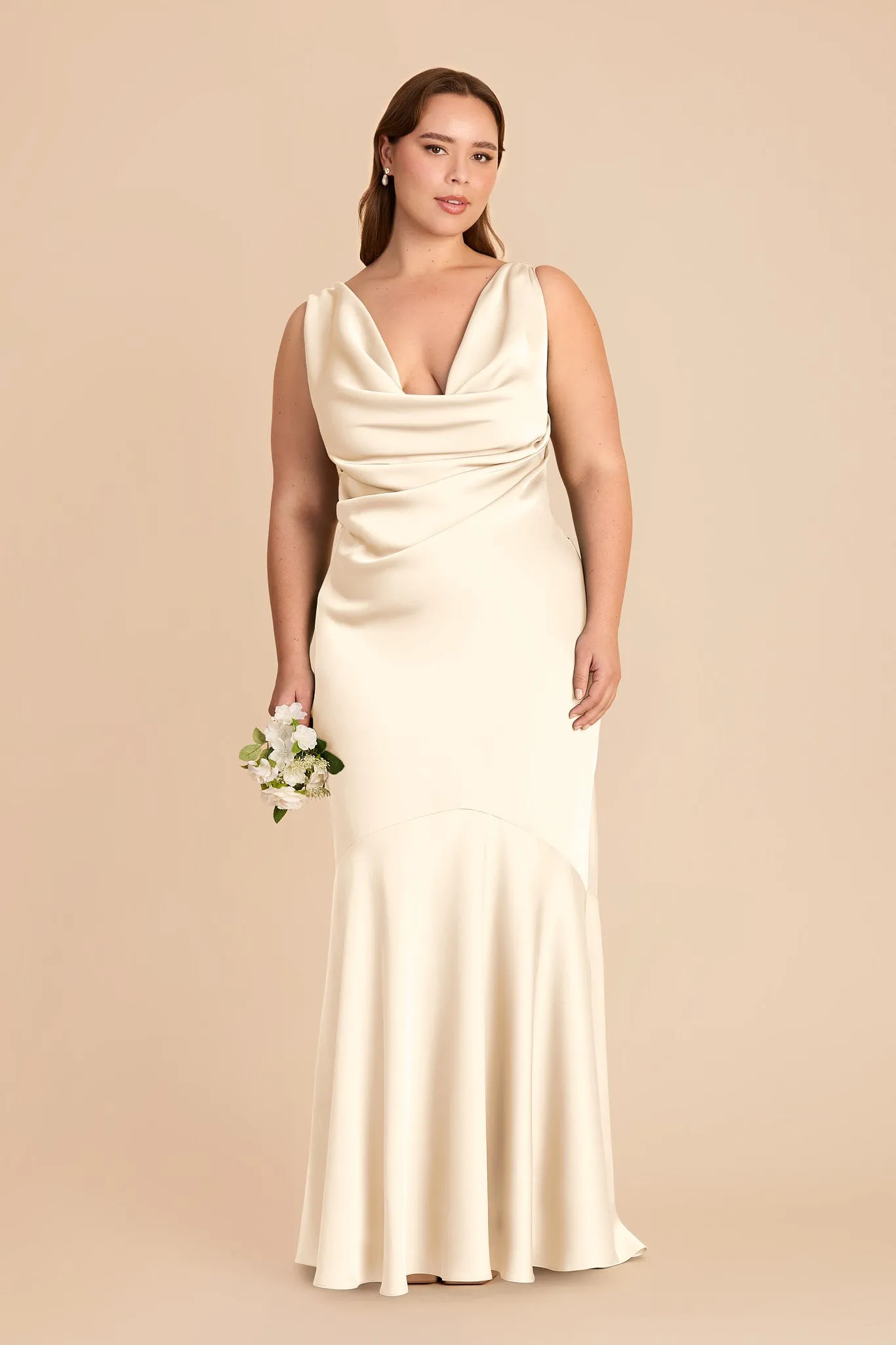 Alexis Matte Satin Dress - Ivory Cream sold by Birdy Grey product image thumbnail 2