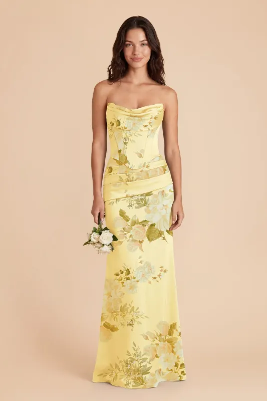 Cher Matte Satin Set - Lemon Sorbet Romantic Bouquet made by Birdy Grey