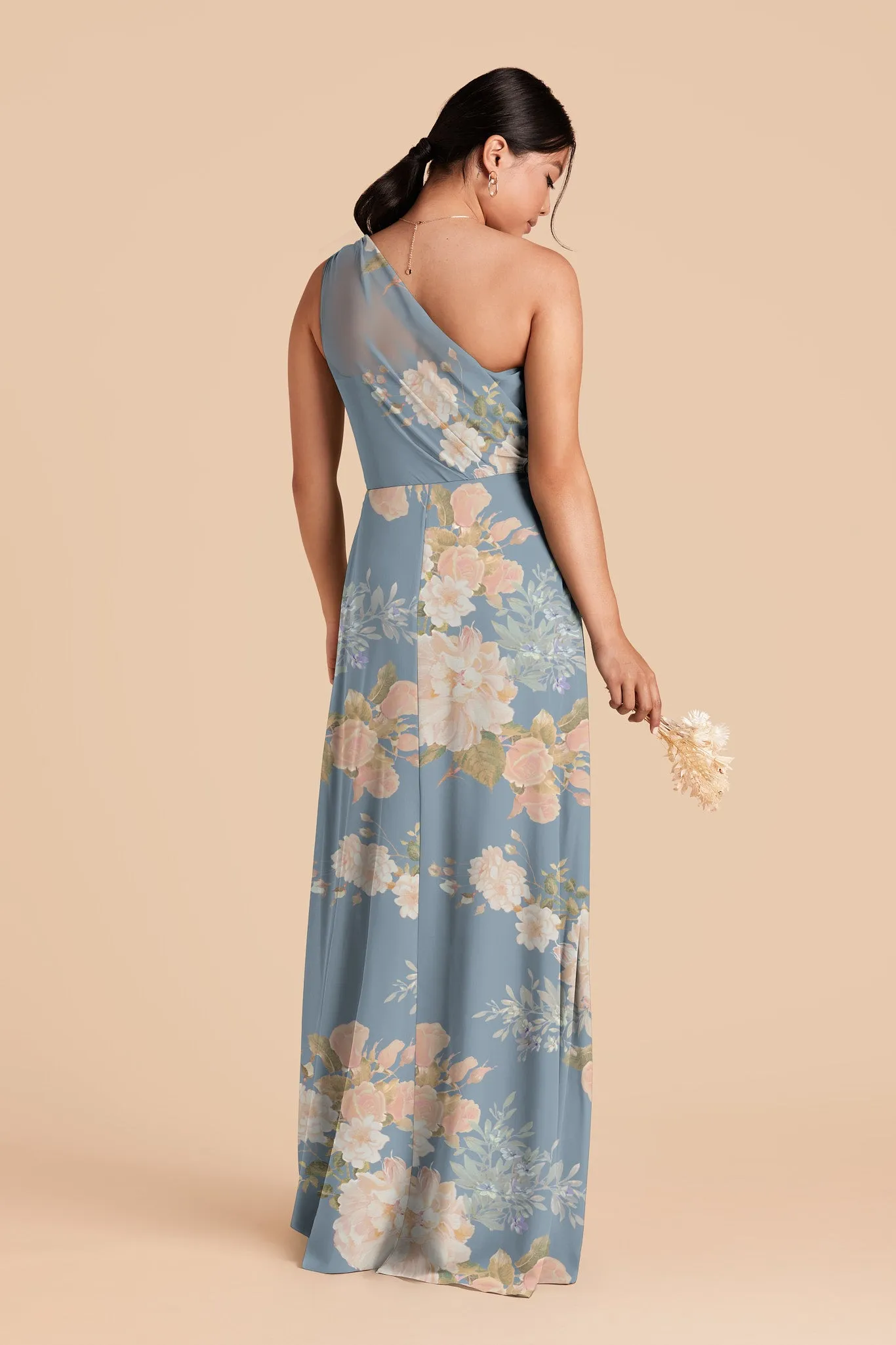 Kira Chiffon Dress - Dusty Blue Romantic Bouquet sold by Birdy Grey product image thumbnail 2
