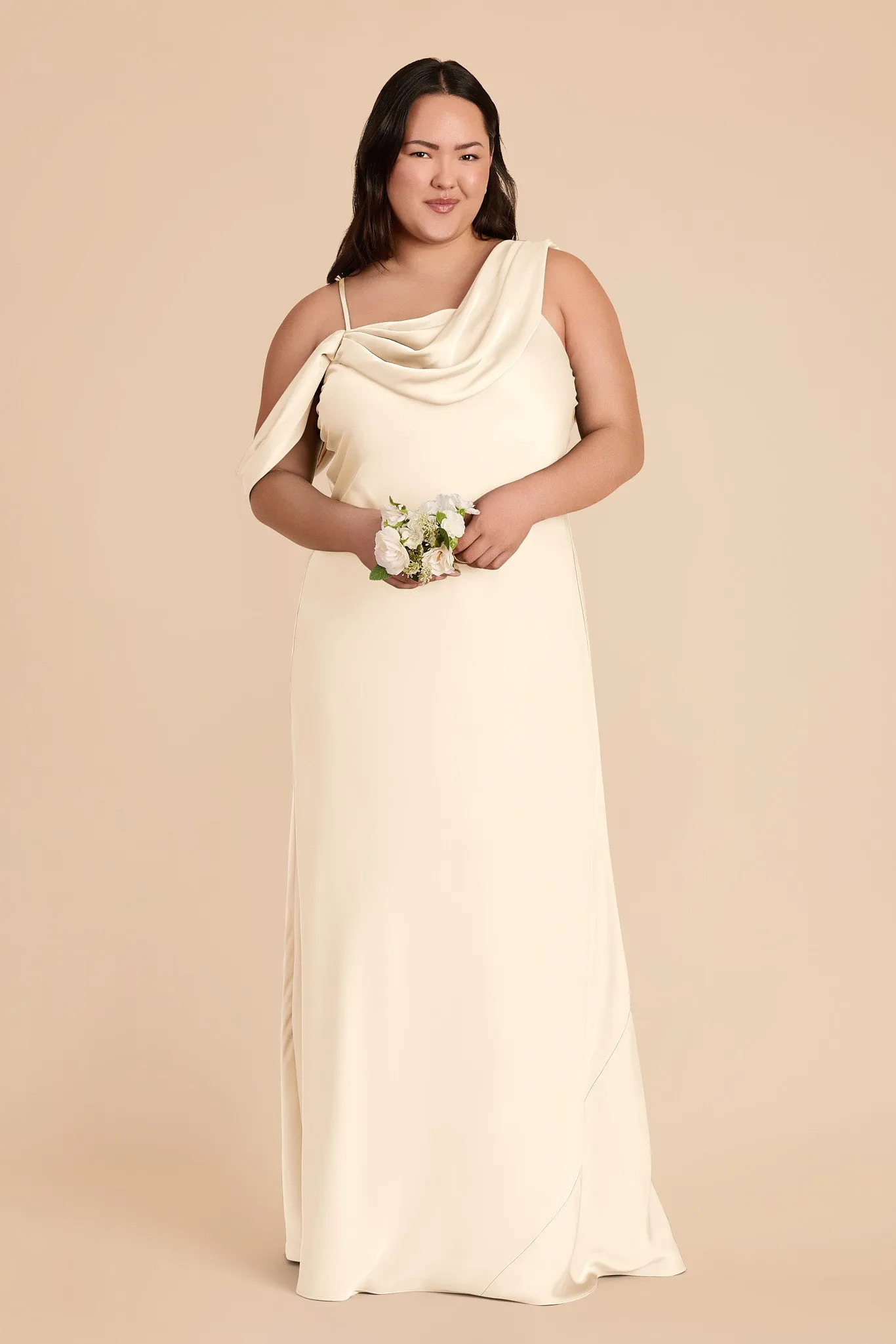 Freya Matte Satin Dress - Ivory Cream sold by Birdy Grey product image thumbnail 3