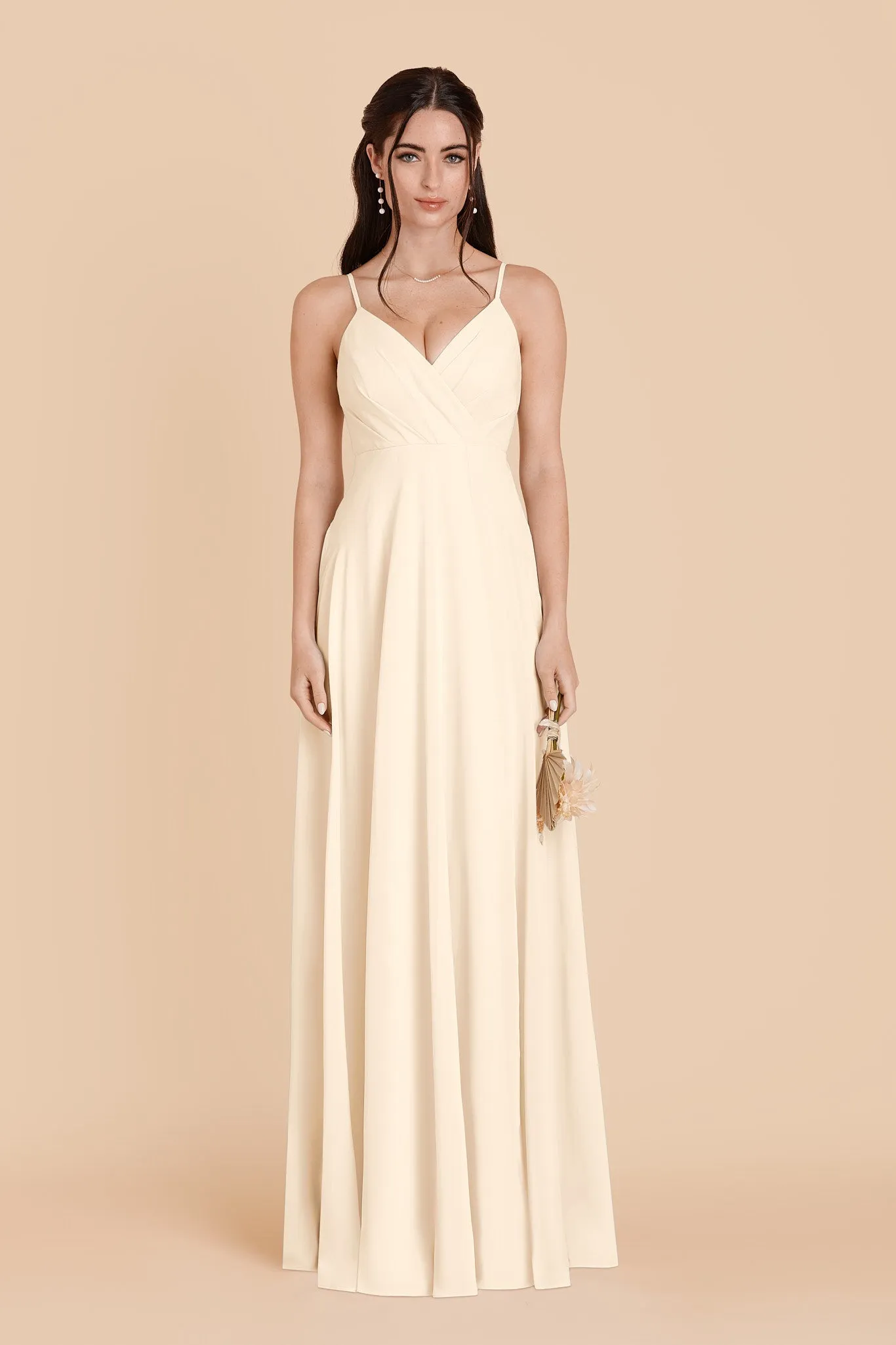 Kaia Chiffon Dress - Ivory Cream sold by Birdy Grey