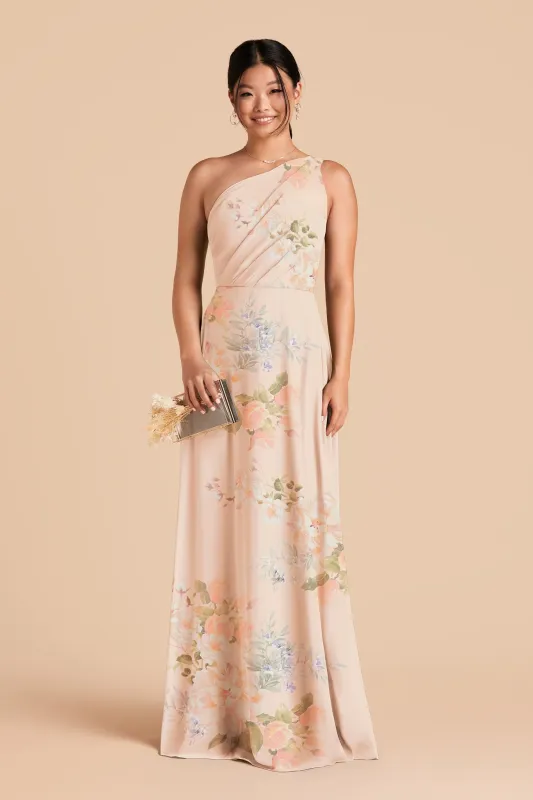 Kira Chiffon Dress - Pale Blush Romantic Bouquet made by Birdy Grey