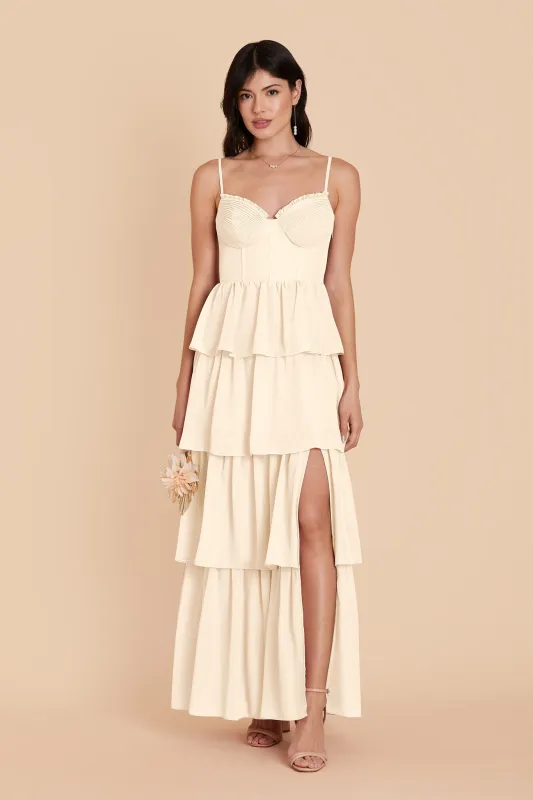 Lola Chiffon Dress - Ivory Cream made by Birdy Grey