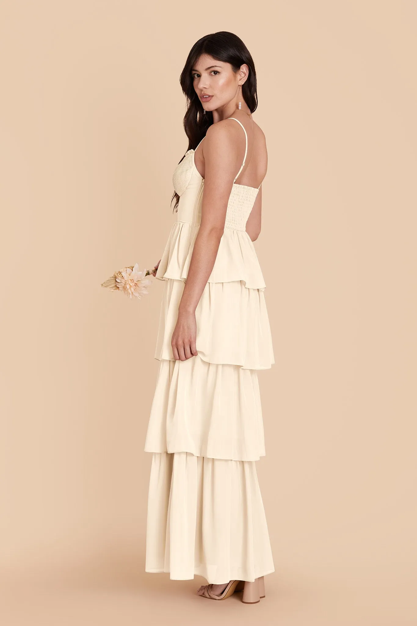 Lola Chiffon Dress - Ivory Cream sold by Birdy Grey product image thumbnail 4