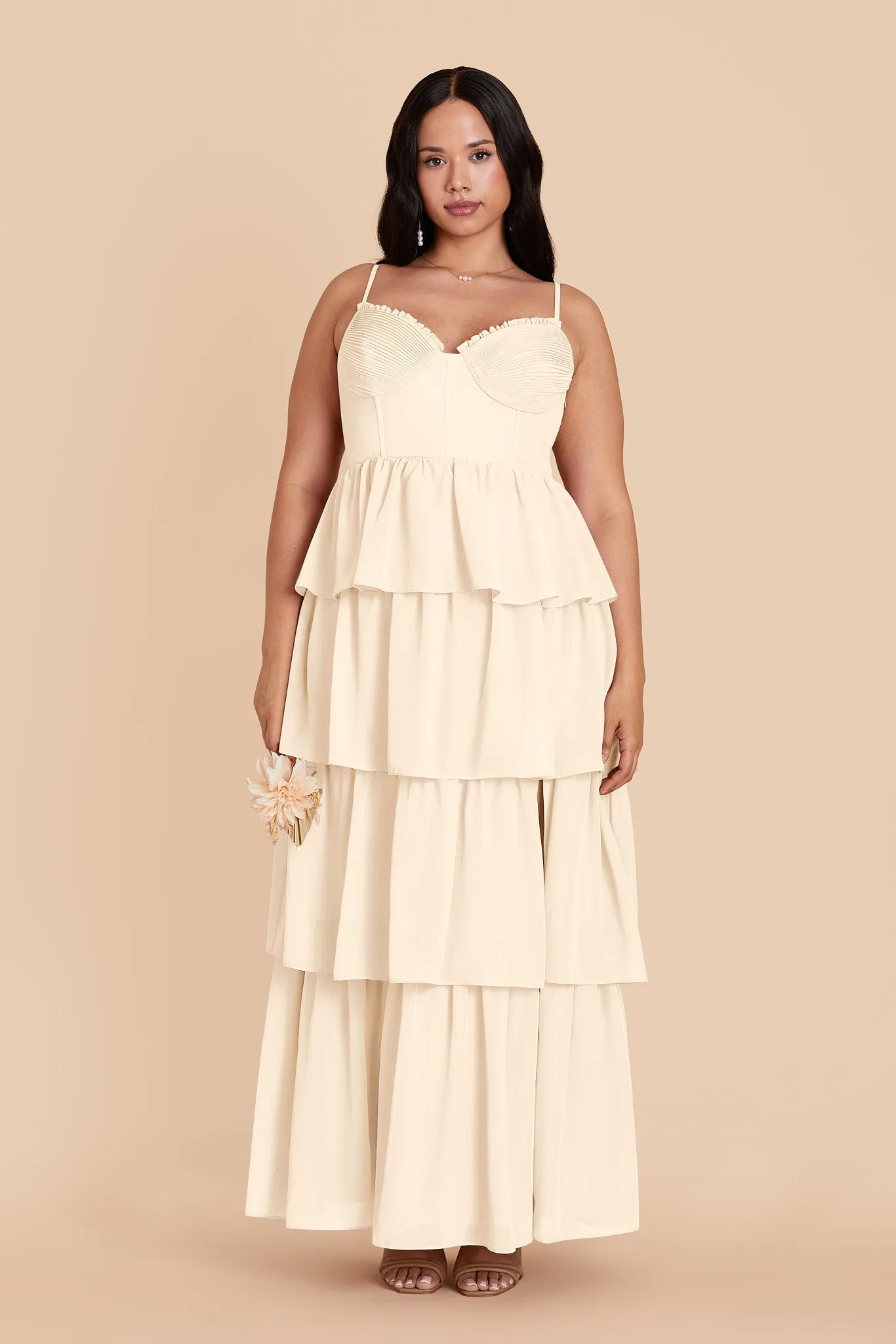 Lola Chiffon Dress - Ivory Cream sold by Birdy Grey product image thumbnail 2