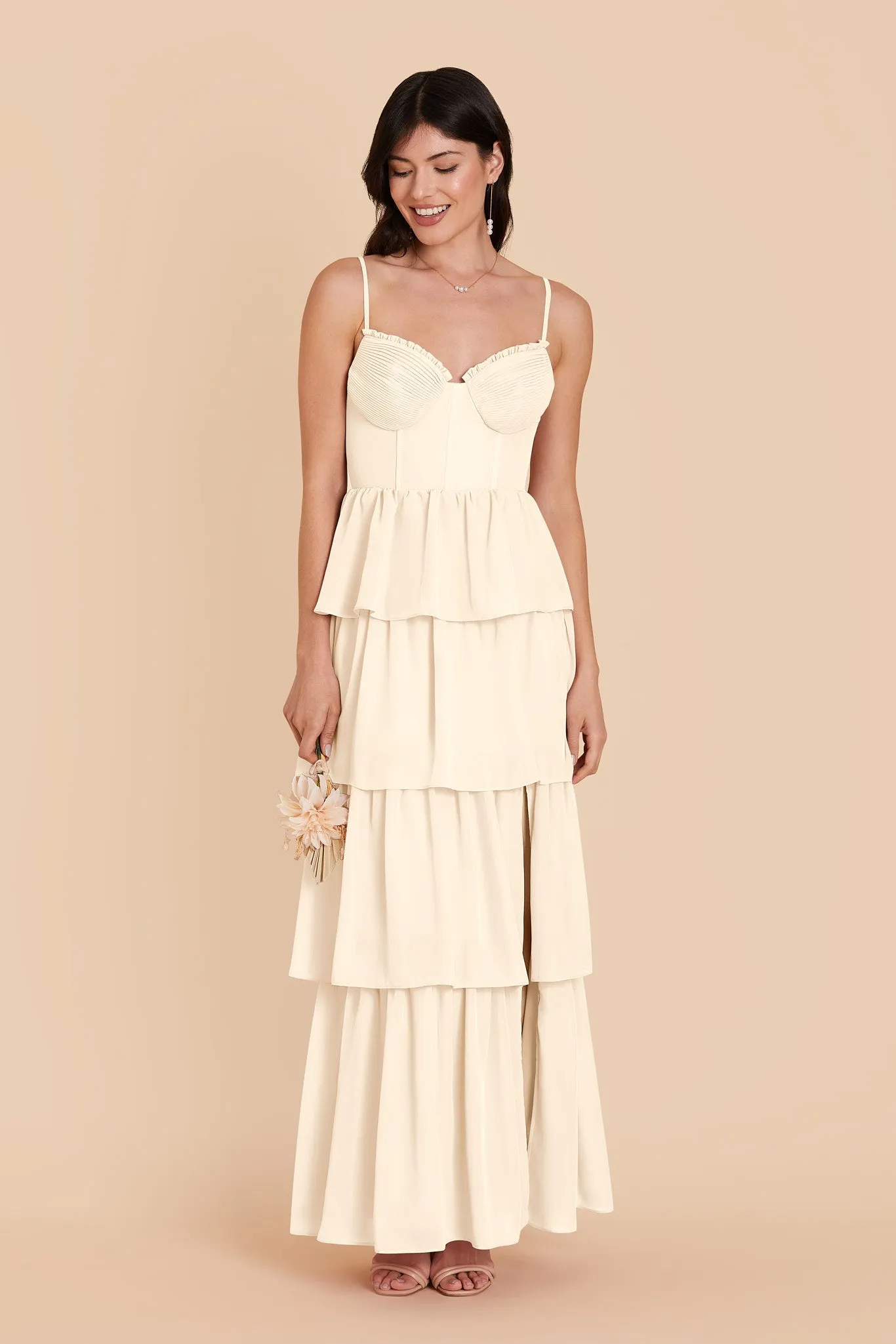 Lola Chiffon Dress - Ivory Cream sold by Birdy Grey product image thumbnail 3