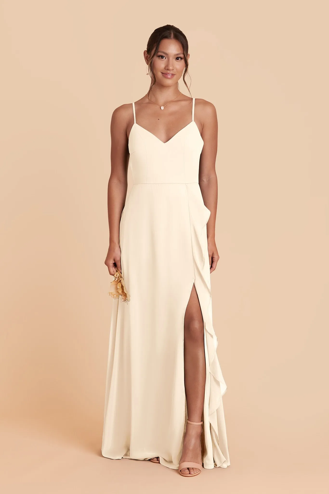Theresa Chiffon Dress - Ivory Cream sold by Birdy Grey