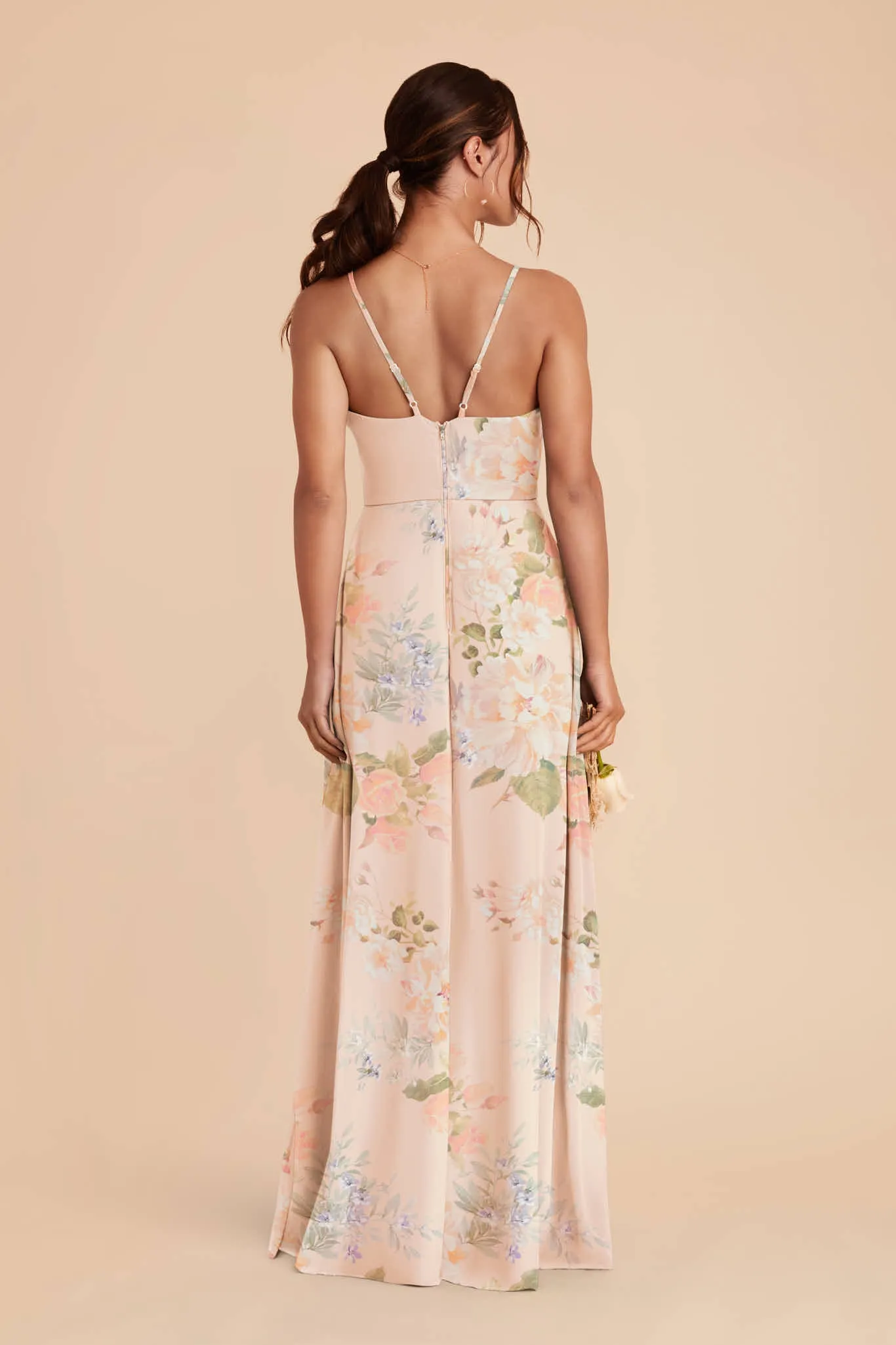 Theresa Chiffon Dress - Pale Blush Romantic Bouquet sold by Birdy Grey product image thumbnail 3