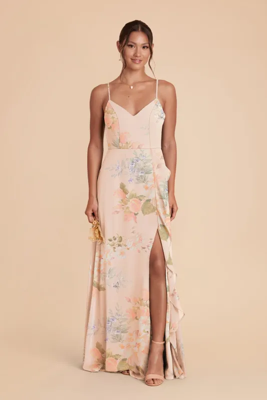 Theresa Chiffon Dress - Pale Blush Romantic Bouquet made by Birdy Grey