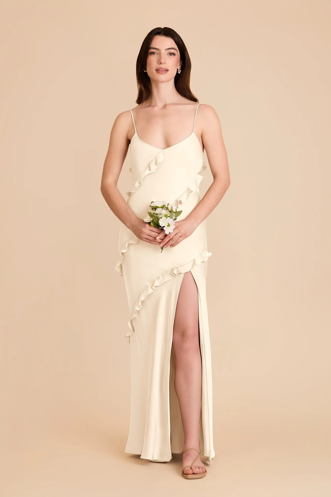 Valentina Matte Satin Dress - Ivory Cream sold by Birdy Grey product image thumbnail 3