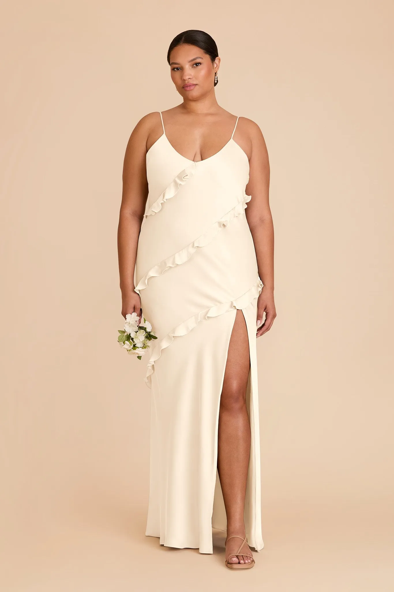 Valentina Matte Satin Dress - Ivory Cream sold by Birdy Grey product image thumbnail 2