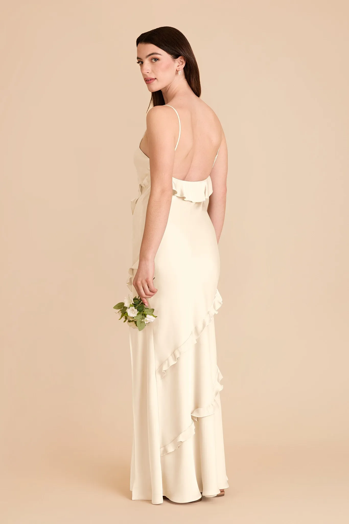 Valentina Matte Satin Dress - Ivory Cream sold by Birdy Grey product image thumbnail 4