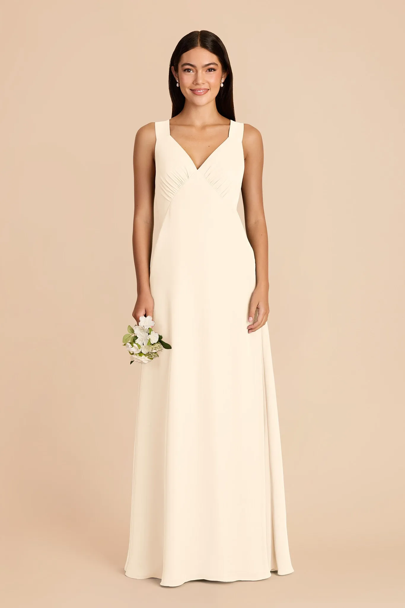 Veronica Chiffon Dress - Ivory Cream sold by Birdy Grey