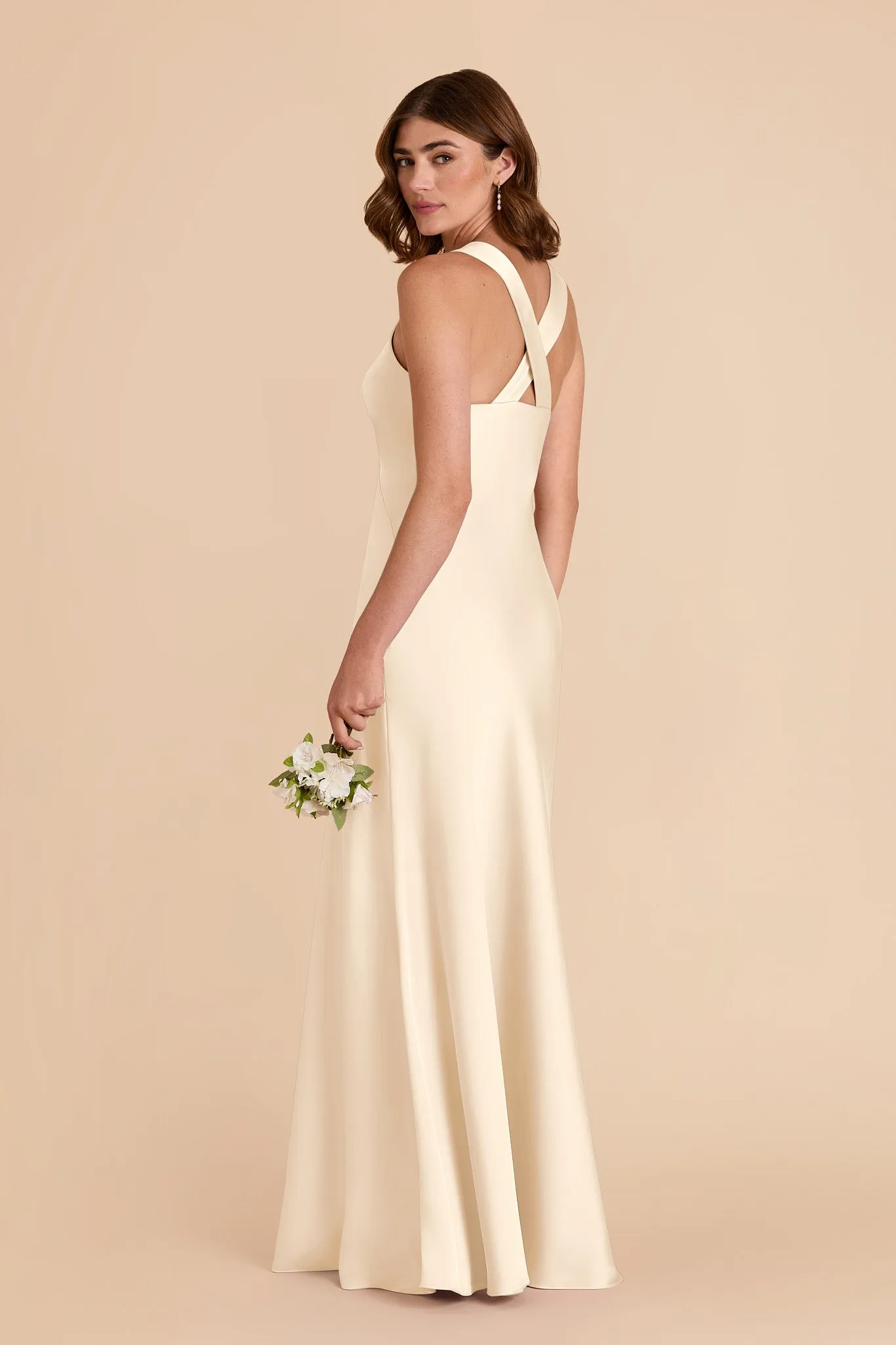 Veronica Matte Satin Dress - Ivory Cream sold by Birdy Grey product image thumbnail 4