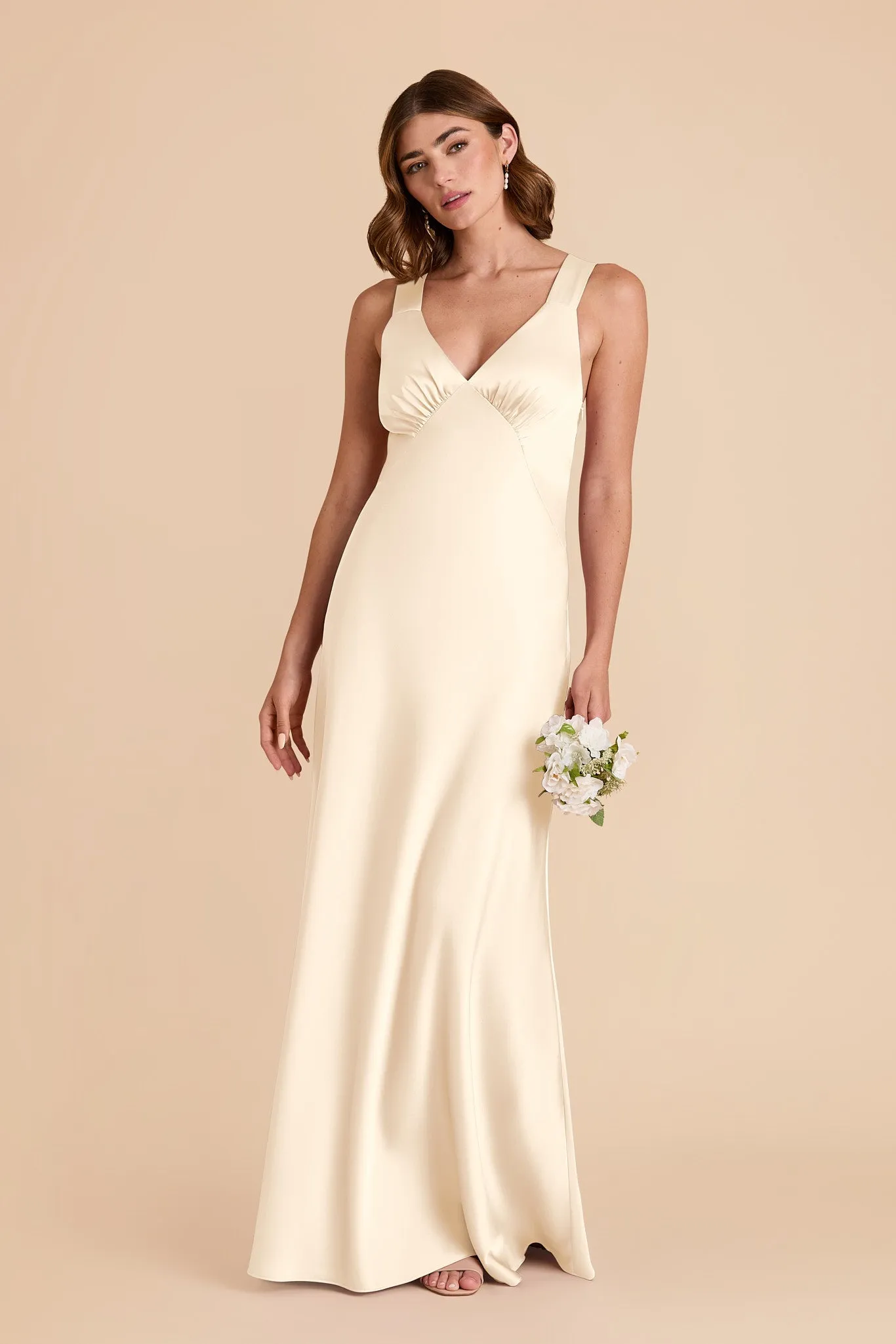 Veronica Matte Satin Dress - Ivory Cream sold by Birdy Grey product image thumbnail 3