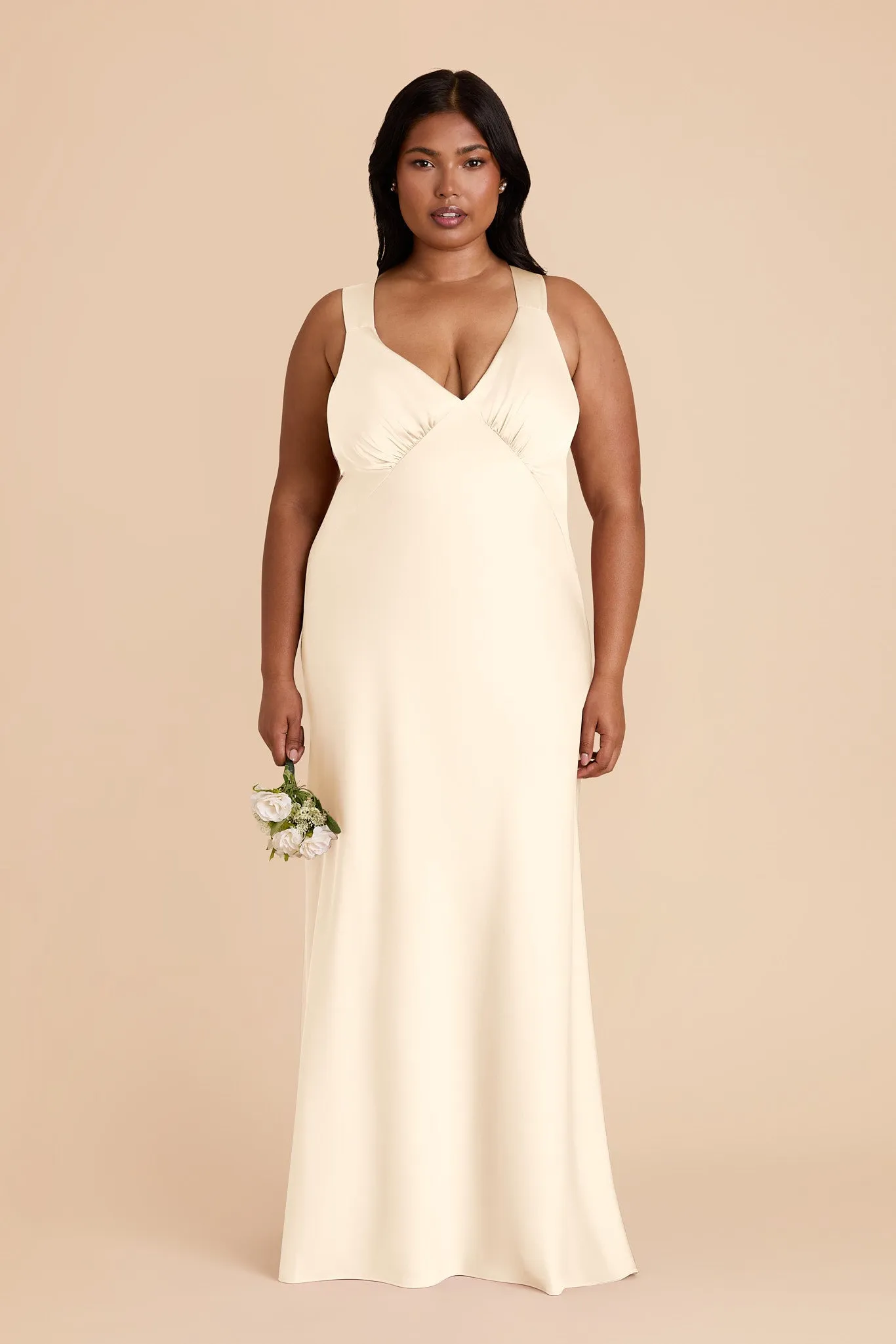 Veronica Matte Satin Dress - Ivory Cream sold by Birdy Grey product image thumbnail 2