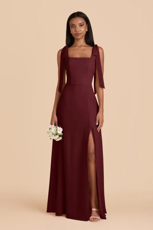 Alex Chiffon Dress - Black Cherry made by Birdy Grey