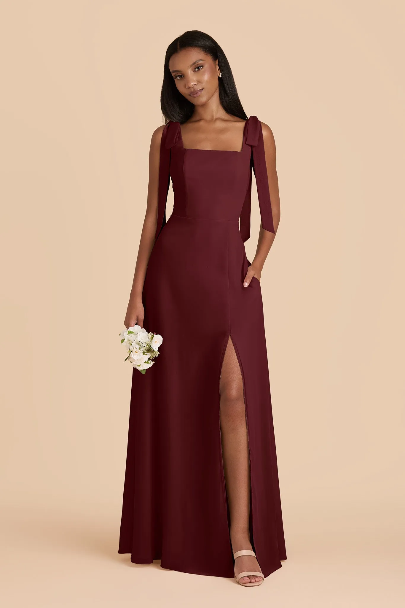 Alex Chiffon Dress - Black Cherry sold by Birdy Grey product image thumbnail 3