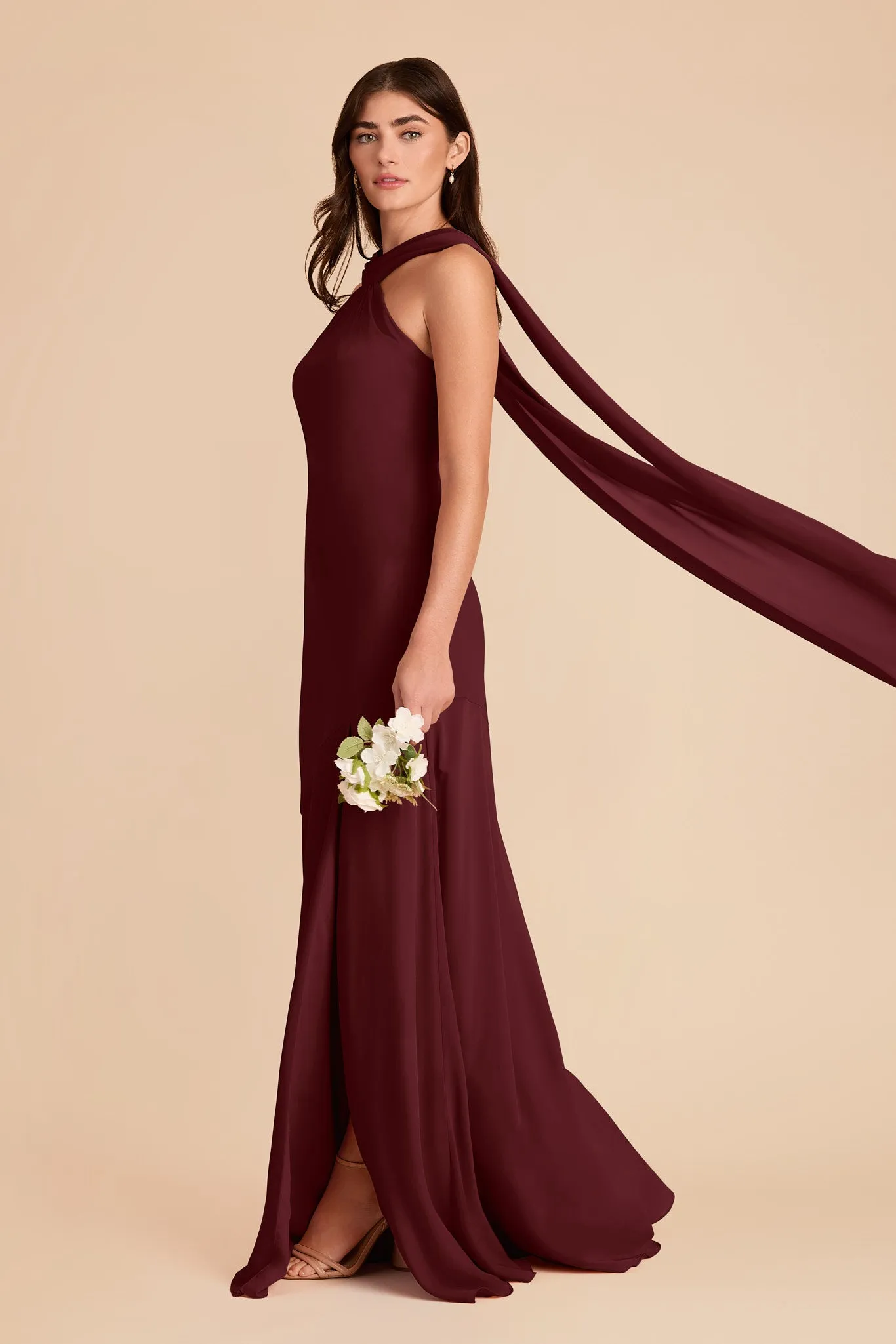 Eileen Chiffon Dress - Black Cherry sold by Birdy Grey product image thumbnail 3