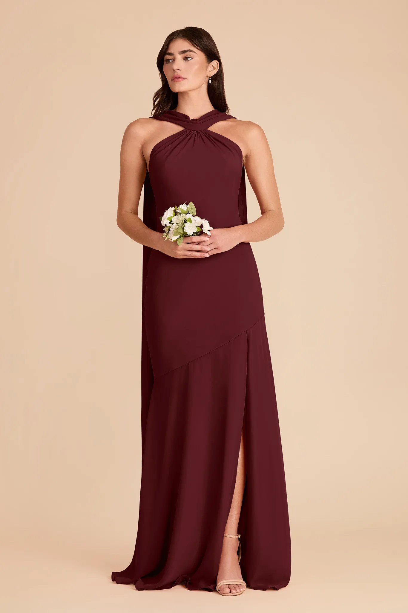 Eileen Chiffon Dress - Black Cherry sold by Birdy Grey product image thumbnail 4