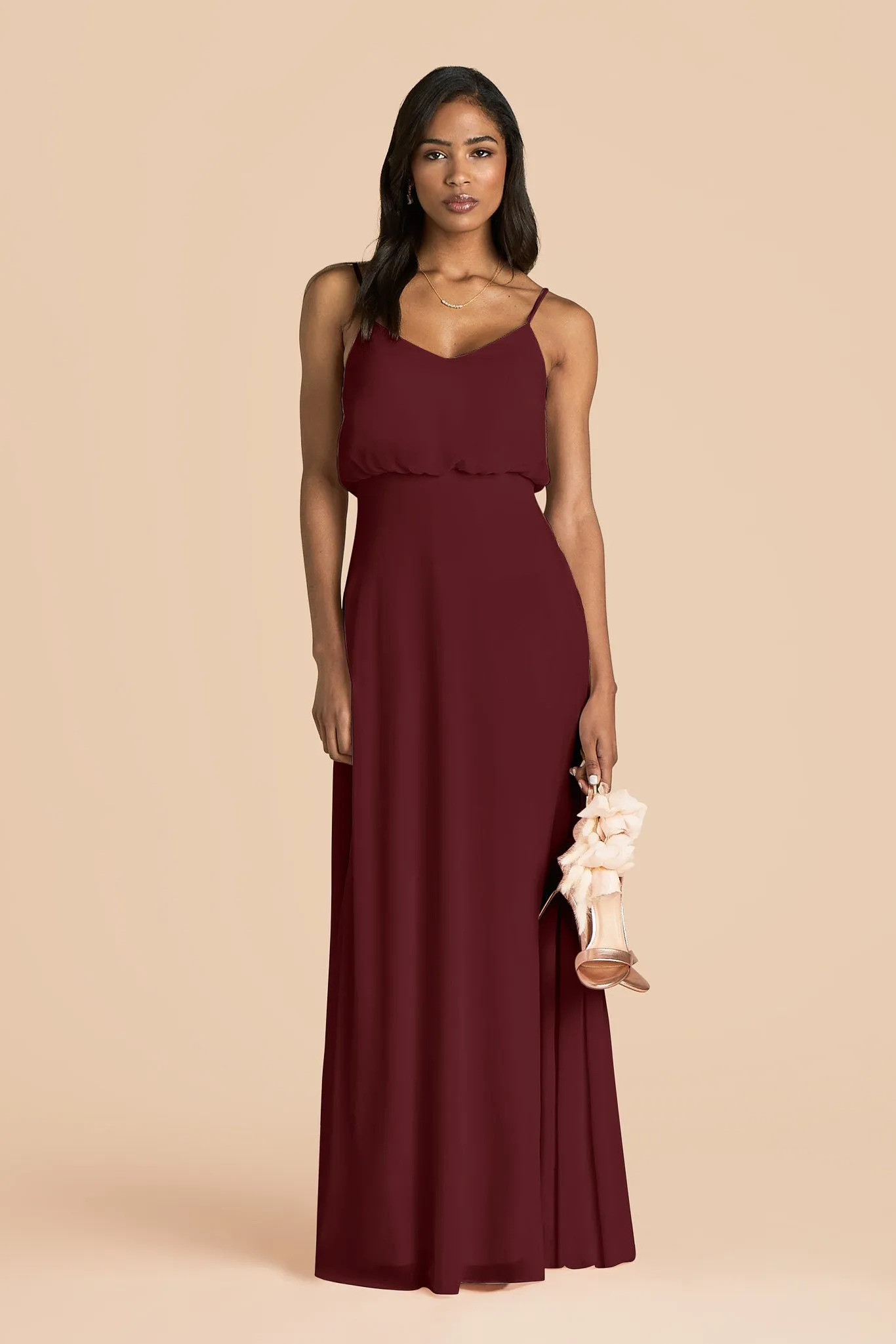 Gwennie Chiffon Dress - Black Cherry sold by Birdy Grey