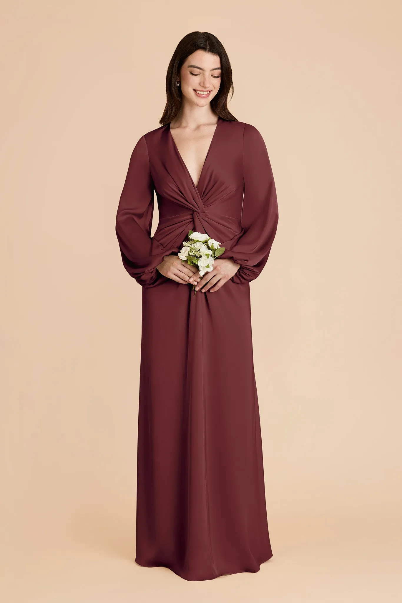 Juniper Matte Satin Dress - Rosewood sold by Birdy Grey product image thumbnail 3
